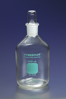 Botella con revestimiento protector, Boca angosta, Con tapón de vidrio